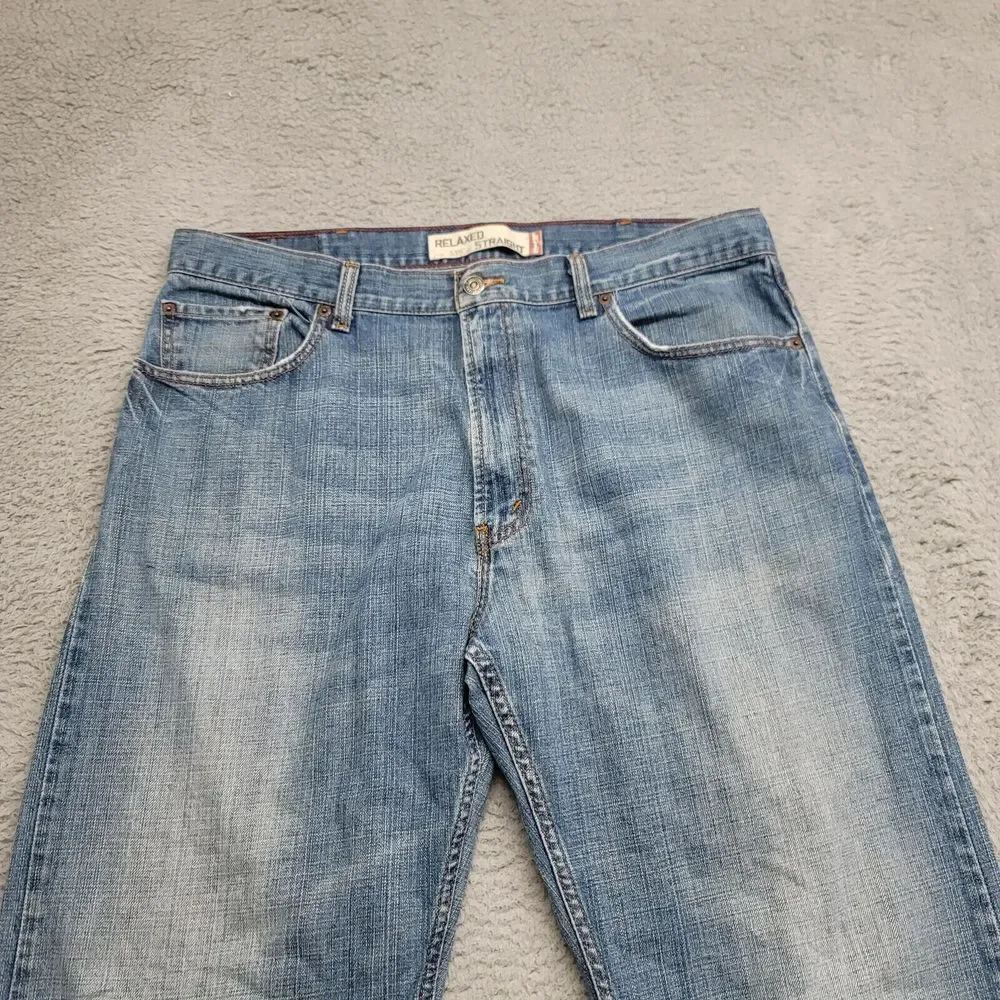 Levis Jeans Mens 38x29* Blue Denim 559 Relaxed Straight Leg Baggy Y2K Distressed